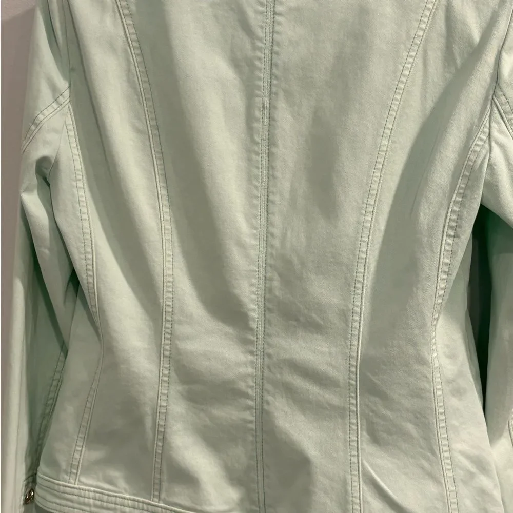 White House Black Market Light Mint Green Jacket Beautifully Military Style - Picture 14 of 16